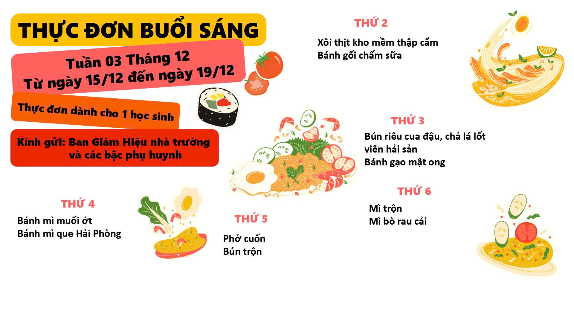 THỰC ĐƠN TUẦN 3 THÁNG 12 - 2025